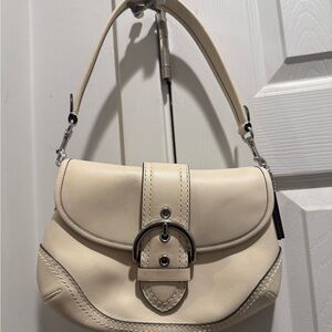 White Cream Soho Leather Handbag